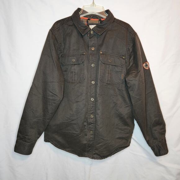 Legendary Whitetails Men's Large Brown Journeyman Flannel Lined Shirt Jacket - Picture 1 of 10